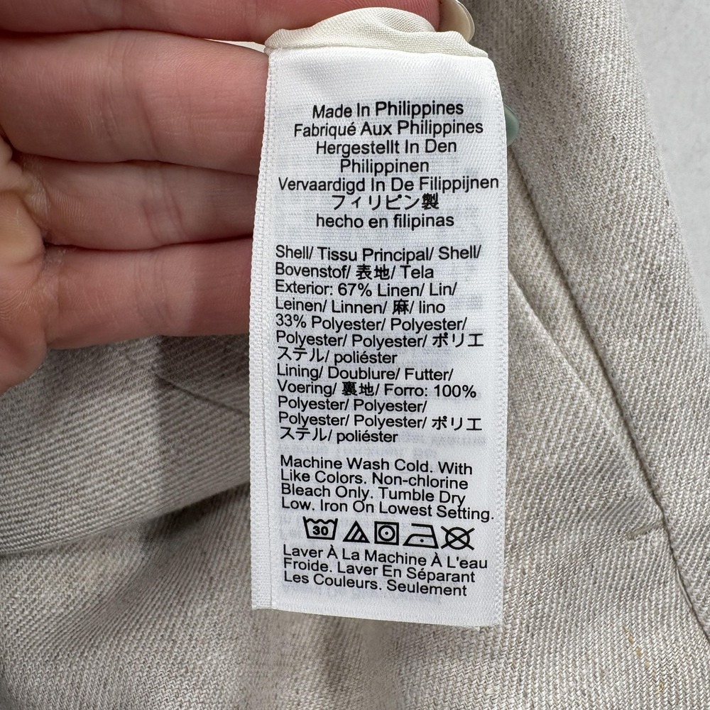 J Crew Kaya Linen Blend Dress Pants Womens 4 Beige Straight Lined Work Career - Picture 6 of 15